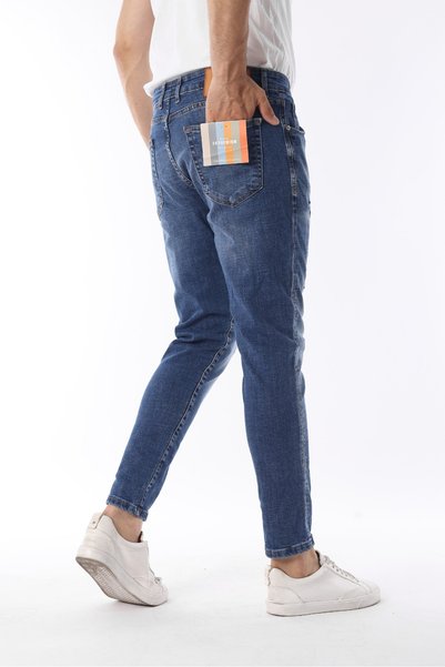fashionistanbul Men's Slim Fit Jeans Pant Mid Blue