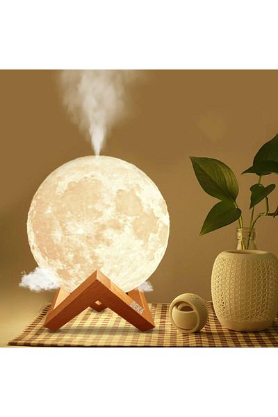 DEKA 10 Night light with humidifier, DEKA Moon 3D, 880 ml, Rechargeable, 13 cm, 3-color light