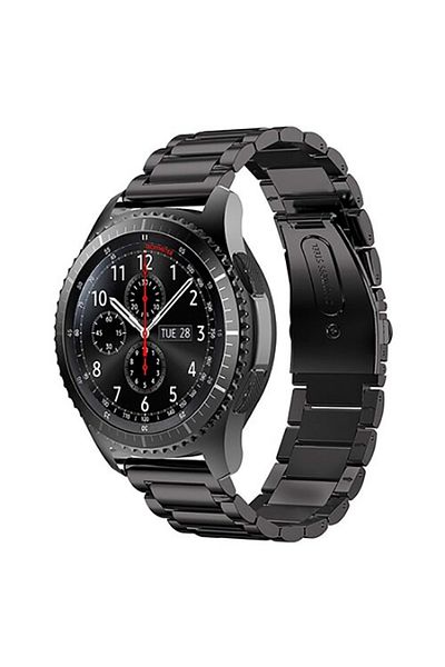 noktaks Samsung Gear S3 22mm Compatible - Cord Metal Cord - Krd-04 - Black - T13693