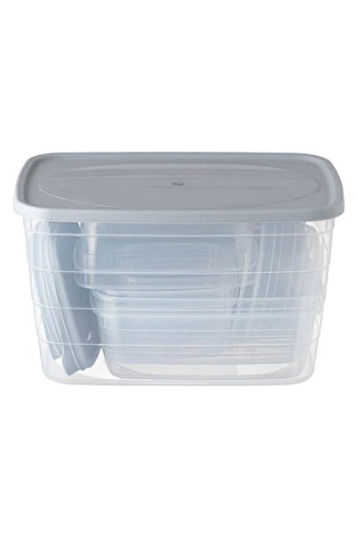 divendi-ro Set of food containers, 6 pcs, sizes 2x250ml, 2x300ml, 2x500ml, 2x600ml, 2x1,2lt, 1x6lt, transparent