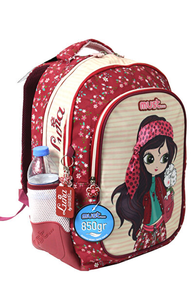 MUST 584982 Flower Girl Luna Primary School Backpack-Burgundy