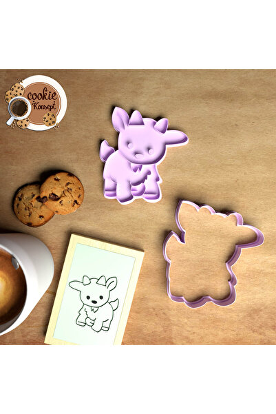 CookieKonsept مجموعة قوالب استحمام الطفل على شكل ماعز - متوافقة مع البسكويت والعجين والطين