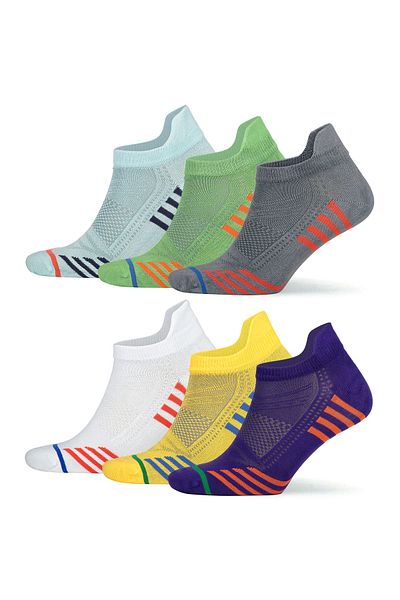 ANTHONY JACKSON 6 Pairs Boxed Bamboo Premium Men - Sports Patterned Seamless Sports Running Socks Fabian