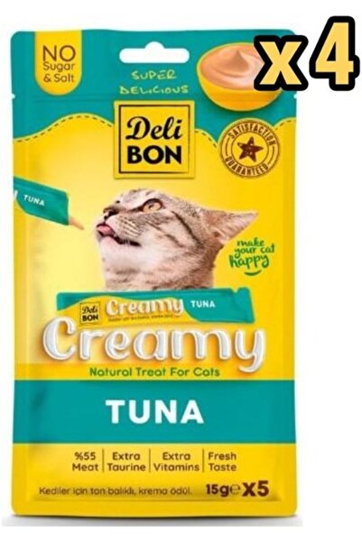 Delibon Creamy Ton Balıklı Kedi Ödül Maması 15 gr 5'li 4 Adet