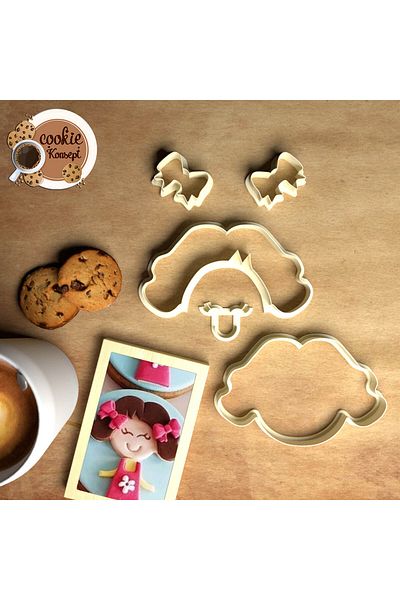 CookieKonsept مجموعة قوالب استحمام الطفل للفتيات - متوافقة مع البسكويت والعجين والطين