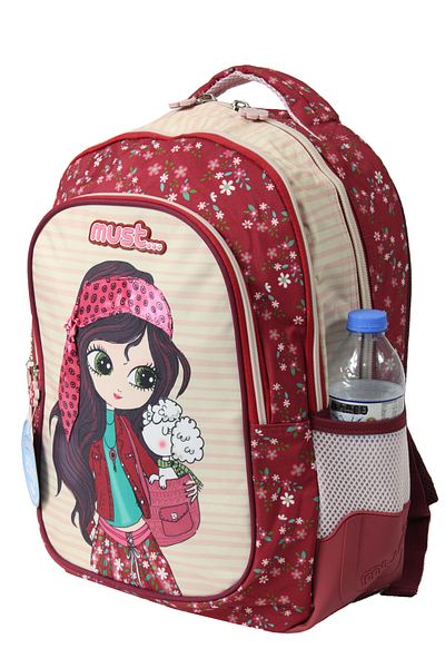 MUST 584982 Flower Girl Luna Primary School Backpack-Burgundy