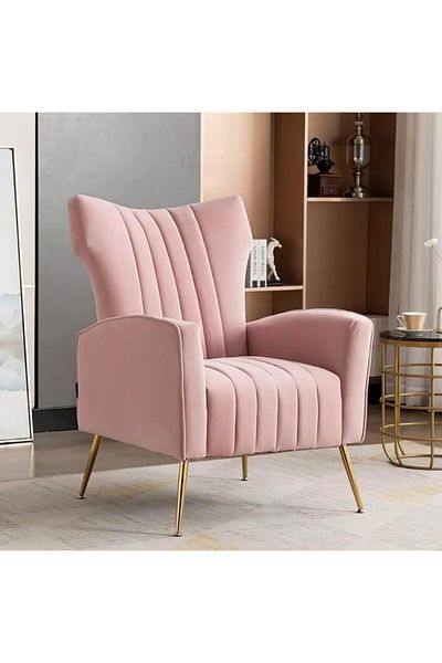 MAPLE HOME DECORATION New Modern Design Living Room Arm Chair (Pink)