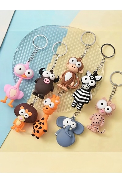 Yenigeldi 4 adet Patlak Göz Hayvan Figürlü Çanta Aksesuarı