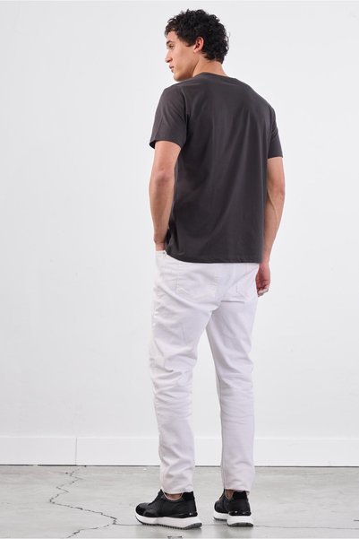 Dufy Men's Slim Fit Crew Neck Anthracite T-Shirt