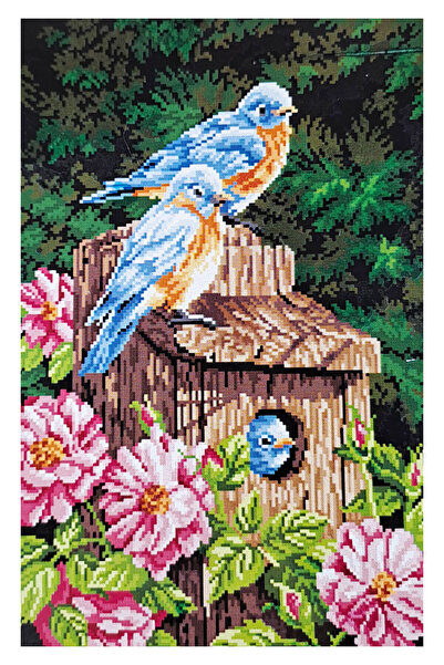 ElkaHobi Goblen Etamin İşleme Seti 40x50 cm Kuş Yuvası Deseni