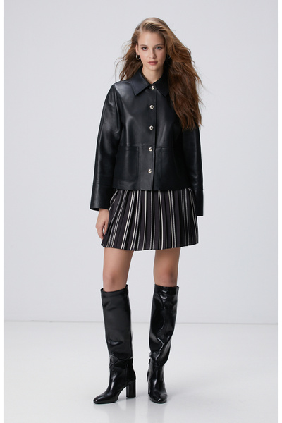 Network Siyah Desenli Mini Etek