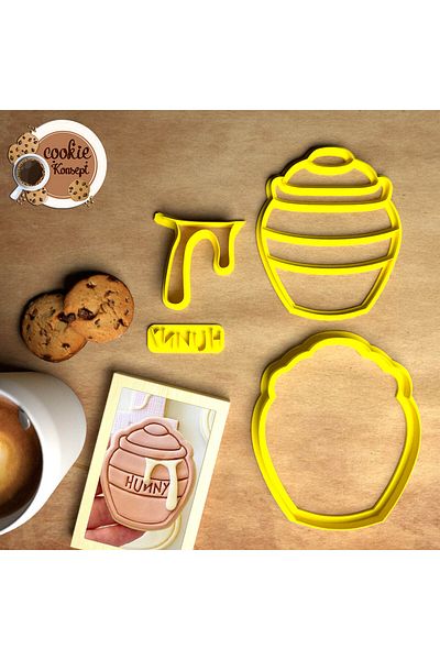 CookieKonsept Baby Shower Mold Set Honey Jar Honey # 2 – Cookie, Dough and Clay Compatible