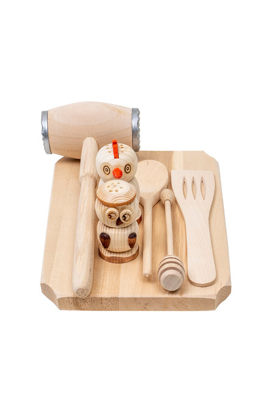 Z-Tools Set de tocătoare dreptunghiulare din lemn de fag, 7 piese, 30x20x2cm ...