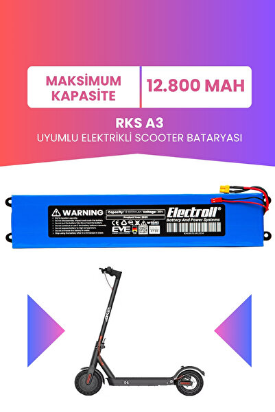ELECTROLL RKS A3 Uyumlu Batarya (Maksimum Kapasite) 36v 12.800Mah Elektrikli ...