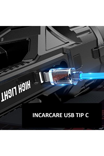 GABIANO Gabiano LED Flashlight, USB Charging, 8-24h Battery Life, 2 Light Sources, Main and Side, Beam