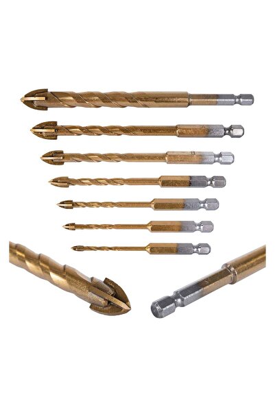 GEKO SET 7 BURGHIE PENTRU STICLA SI CERAMICA 3-12MM