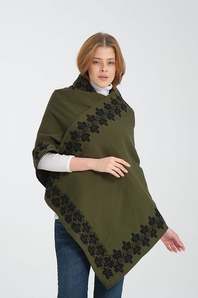 T Crazy T-Crazy Knitwear Ivy Pattern Winter Knitwear Shawl, Double Layer and Double Sided Knitwear Knitted Shawl