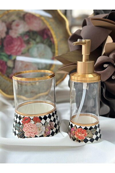 MD MİMOZA DEKOR Floral Soap Dish & Spoon Holder