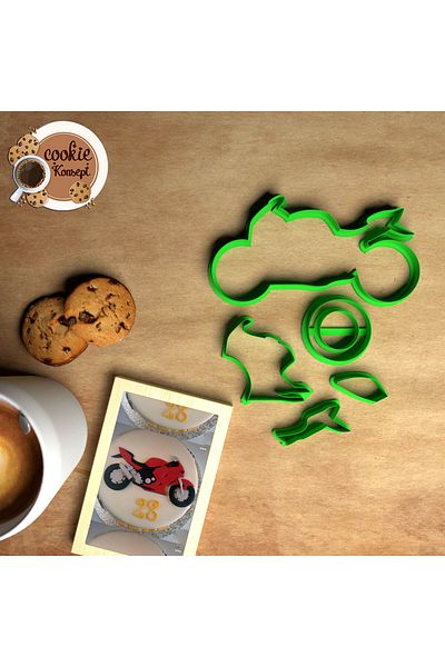 CookieKonsept مجموعة قوالب استحمام الطفل للدراجات النارية - متوافقة مع البسكويت والعجين والطين