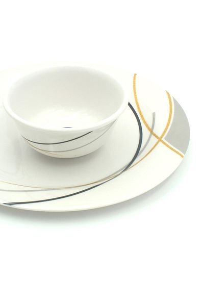 Melrich 16 Pcs Gold Line Melamine Dinner Set