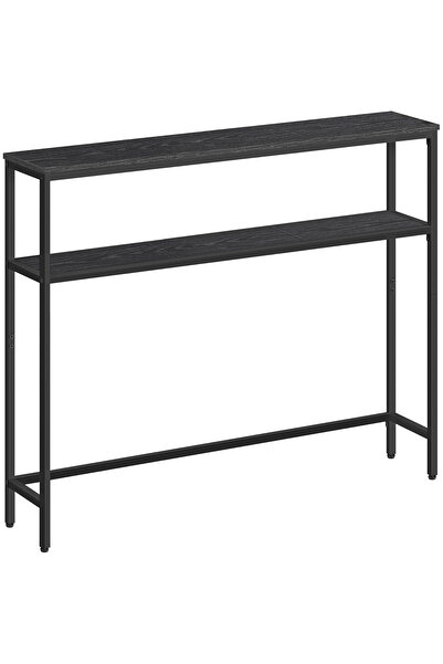VASAGLE Masă consolă pentru hol cu 2 rafturi, cadru metalic și rafturi din PA...