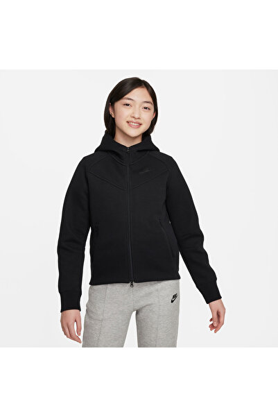 Nike Bluza G NSW Tech Fleece Hanorac cu glugă, talie mare, 147-158 cm (L)