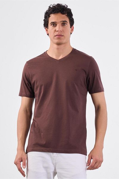 Dufy Coffee Plain Men's T-Shirt - Slim Fit