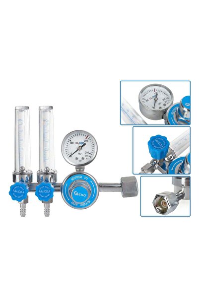 GEKO REGULATOR DE PRESIUNE CO2 / ARGON CU ROTAMETRU DUBLU