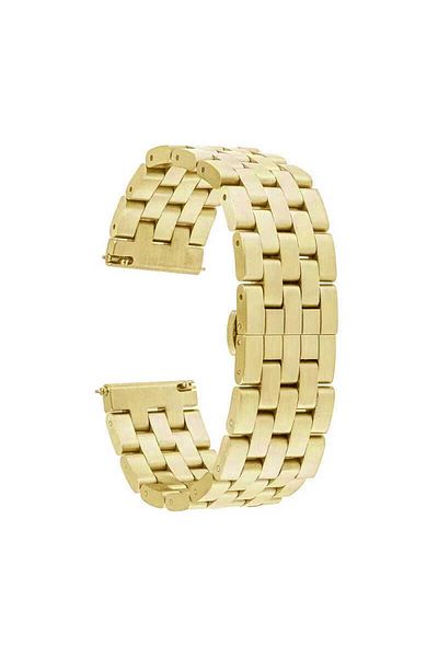 noktaks Samsung Gear S3 22mm Compatible - Cord Metal Cord - Krd-20 - Gold - T13588