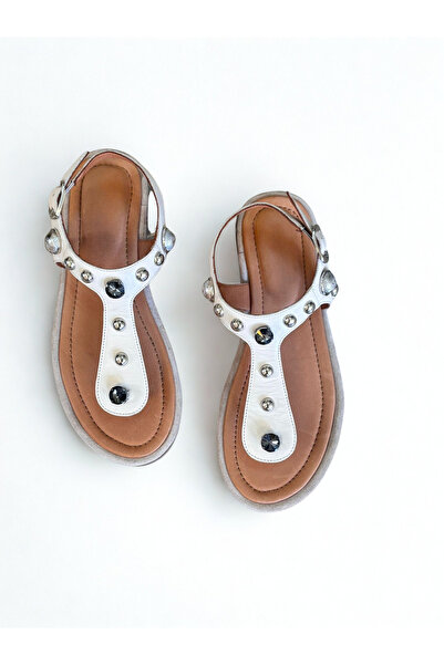 NE&VE SHOES Γυναικεία σανδάλια σαγιονάρας από γνήσιο δέρμα σε μπεζ χρώμα