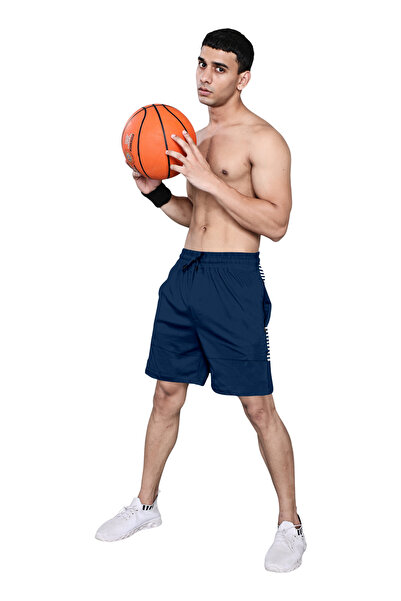 LAUREN SMITH Athletic Men’s Shorts 100%Cotton Comfortable Workout, Elastic Waist & Zipper Pockets-