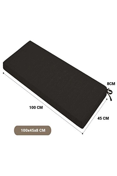 SAFEMAN Iç Ve Dış Mekan Güneş Dayanımlı Bank Minderi siyah 100-45-8 Cm Sandalye Minderi