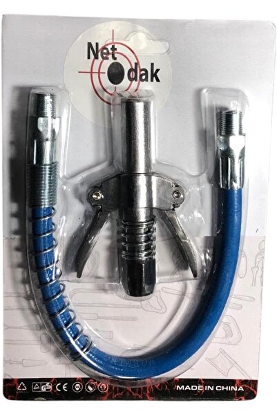 Netodak Çift Mandallı Hortumlu Gres Pompa Ucu Gres Tabanca Ucu Memesi Yağ Tab...