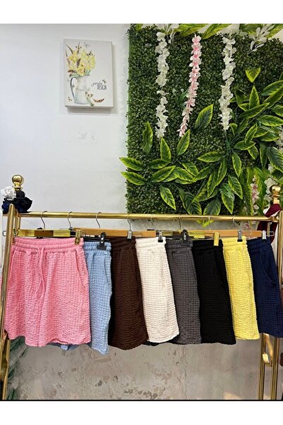 PUQHQA Women's Iron-Free Bubble Textured High Waist Shorts – Summer, Comfortable Fit, Elastic Waist