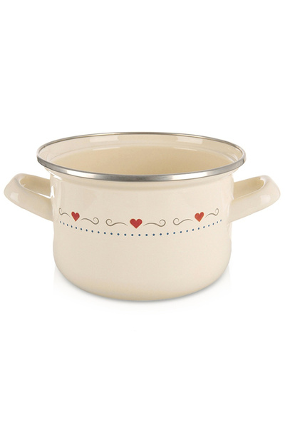 shumee Oală emailată crem TONCA 16 cm, 1,4 l