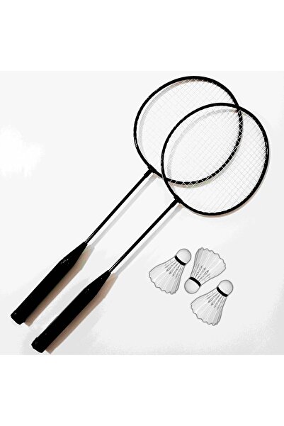 TUMBA'S Slipt Badminton Seti 2 Raket 3 Top Siyah