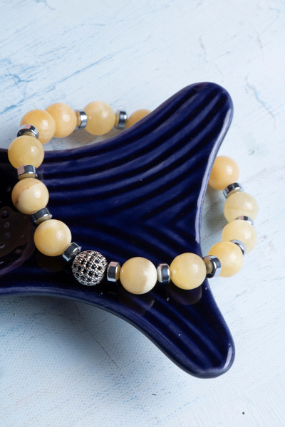 DENİZ Certified Calcite Natural Stone Bracelet
