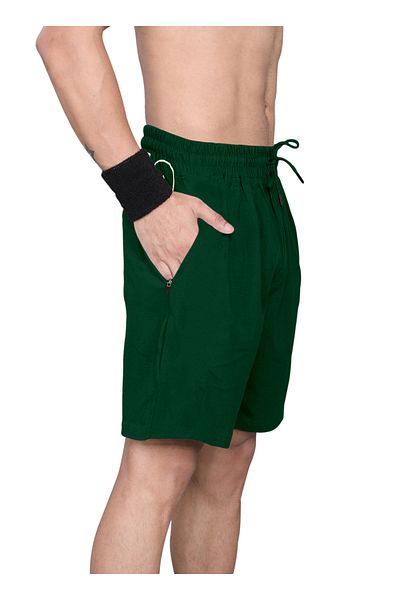 LAUREN SMITH Athletic Men’s Shorts 100%Cotton Comfortable Workout, Elastic Waist & Zipper Pockets-