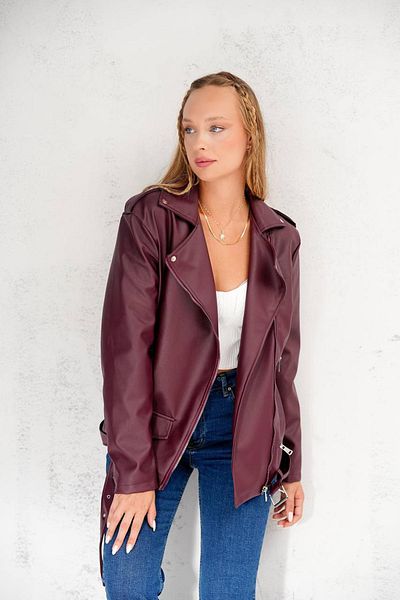 Jaglion Oversize Long Women's Black Leather Jacket