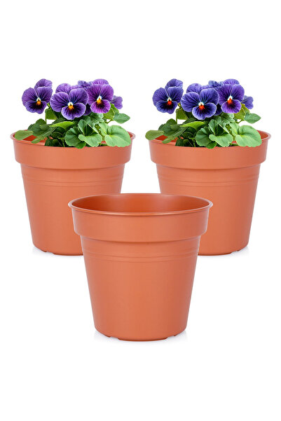 shumee Ghiveci rotund de grădină din plastic 13 cm 3 buc.