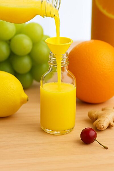Hepta Collection 12 Adet Cam 50 ml Mini Shot Ginger Detox Şişe Plastik Sızdırmaz Kapaklı Kolonya Koku Süs Küçük Şişe