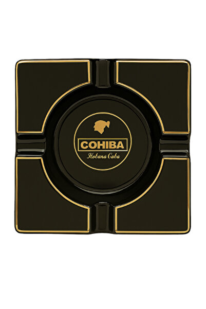 COHİBA Siyah Porselen Dörtlü Büyük Puro Küllüğü