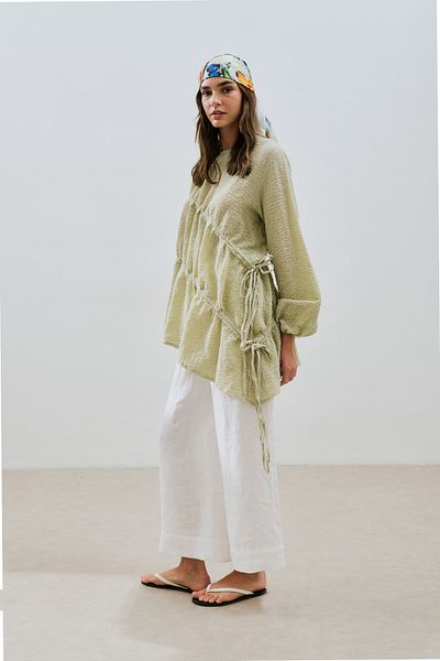Manuka Tie-Dye Textured Tunic Green