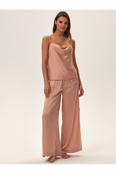 ESOTIQ Set pijamale din satin pentru femei, format din 2 piese, top scurt și ...