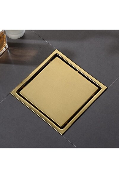 Almiftah DEOKXZ 6 Inch Brushed Golden Square Shower Drain