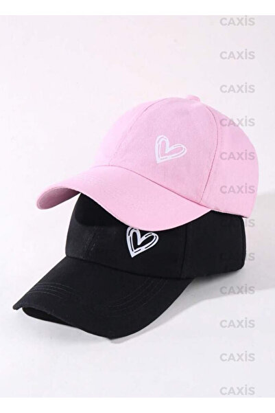 caxis Set sport 2 piese Pălărie din Gabardină cu Velcro, cu imprimeu inimă