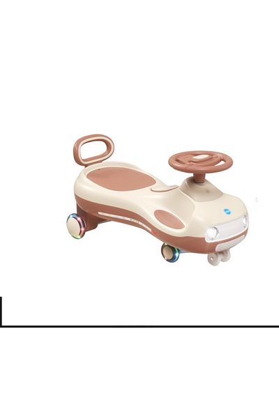 GYB Kids Electric Ride-On Car with Rechargeable Battery and Pedal for Ages 3+ (Brown)