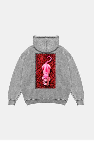 Sekizbiraltı Pink Panther Oversize Unisex Washable White Hoodie