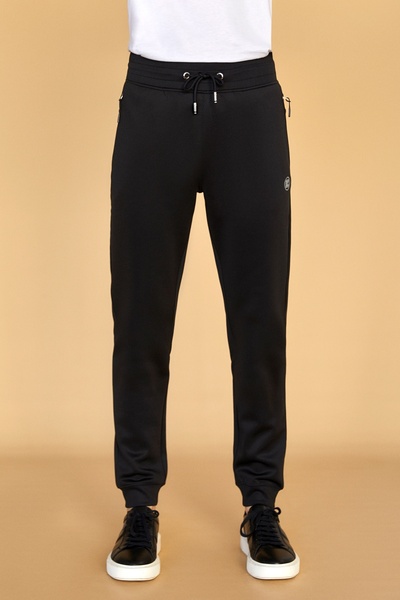 SPORTEMPT Ανδρικό παντελόνι Jogger με τσέπες με φερμουάρ - Μαύρο
