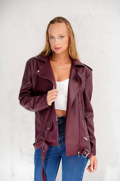 Jaglion Oversize Long Women's Black Leather Jacket